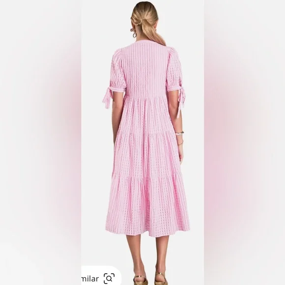 English Factory Gingham Midi Dress In Pink | size S - Picture 10 of 10